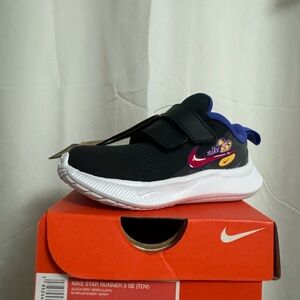 Nike Kids Star Runner 3 SE Black with Purple and Orange Accents